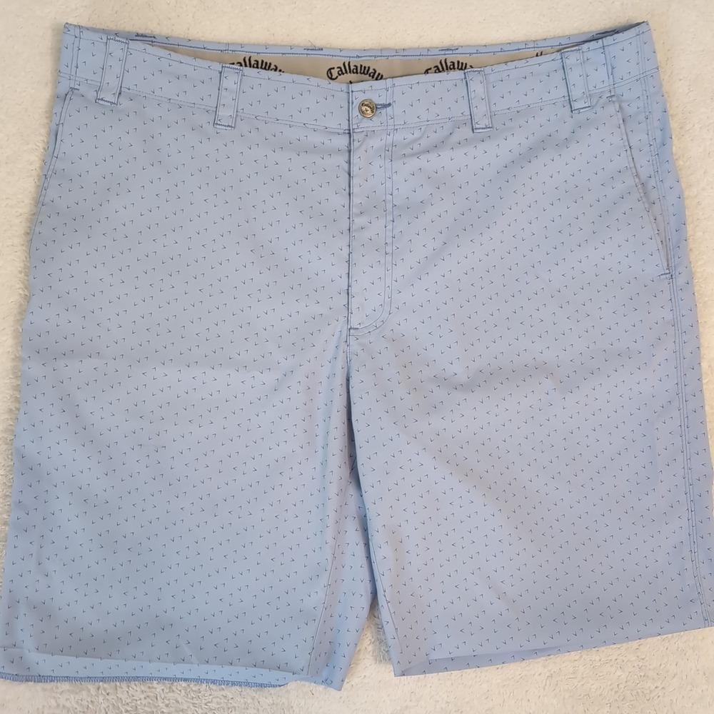 Callaway Mens Size 40 Mid Rise Blue Bermuda Golf‎ Shorts All Over Print